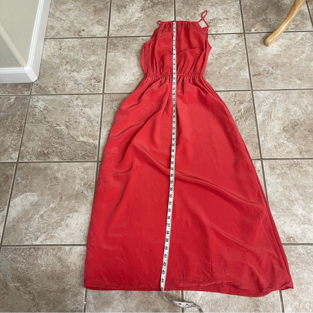 J Crew Coral Peach Silk Chiffon Maxi Gown in Coral, Women's Size 2 Petite - Picture 3 of 13